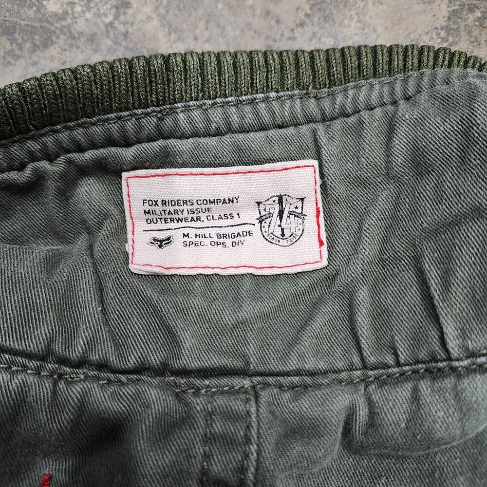 Fox Riders Company Womens Jacket Coat Army Green Olive Military Sz XS Logo - Picture 14 of 14